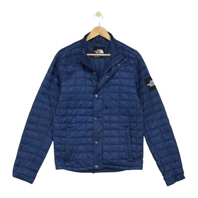 North Face Thermoball Steppjacke Herren Größe S Blau Full Zip Druckknopf