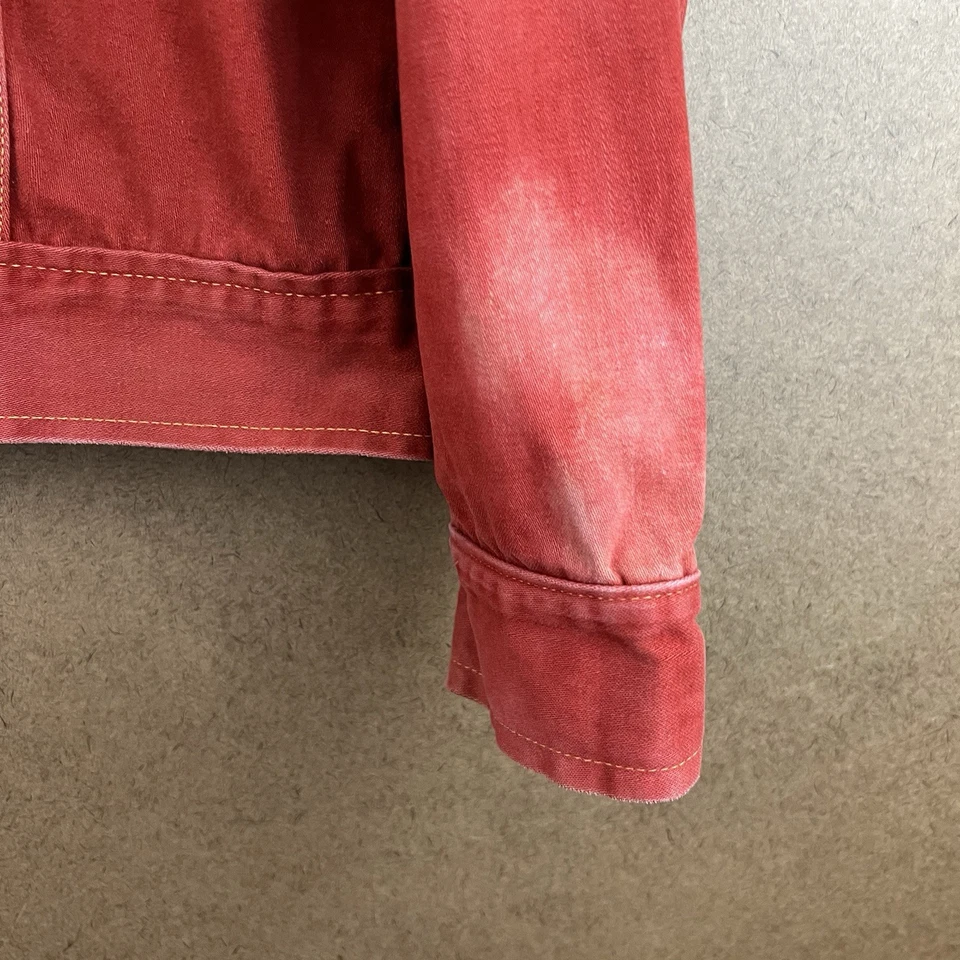 VTG 70s Distressed Faded Mr Leggs Sportswear Moleskin Jacket Red XL - Image 2 of 4