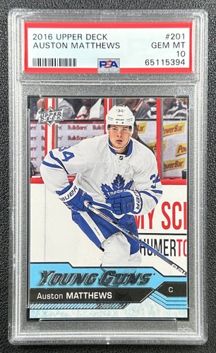 AUSTON MATTHEWS PSA 10 2016-17 UPPER DECK #201 ROOKIE YOUNG GUNS RC 5394