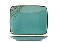 H&h Reactive Steingut Rechteckplatte 22X17 Cm, Azzurro