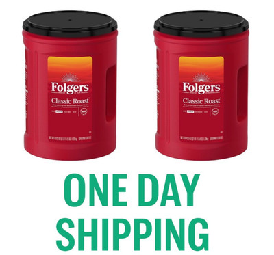 Folgers Classic Roast Ground Coffee 43.5 oz 2 Pack Smooth Rich Flavor
