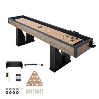 Uimoso 9 ft LED Shuffleboard Table with Bowling and Shuffleboard Combo Set