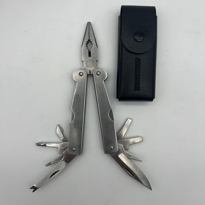 #ad DURABUILT Multi Tool Pliers Knife Stainless Steel Silver 9 n 1 Belt Case $10.86