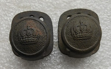 Pair WW1 German Imperial Army Belt Support Crown Button Hooks Brass AS Maker S3
