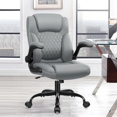 Ergonomic Home Office Desk Chair Comfortable Leather Computer Chairs for Bedroom