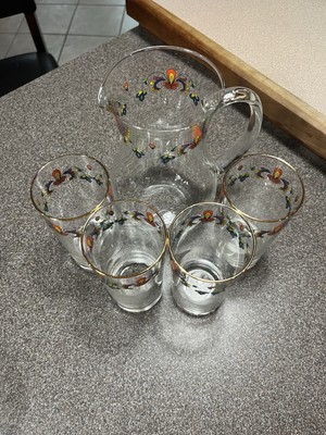 Porsgrund Farmers Rose Lemonade Tumbler & Pitcher Set RARE FIND