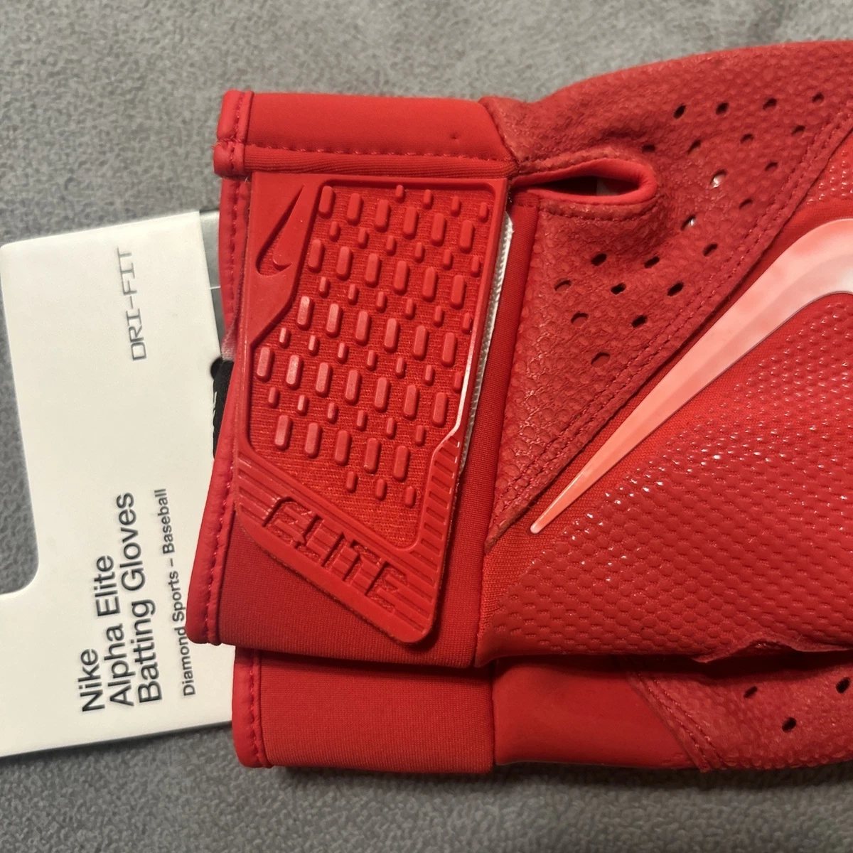 Guantes de bateo de béisbol Nike Alpha Elite Dri-FIT rojos XL