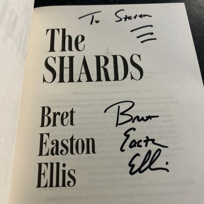 SIGNED The Shards by Bret Easton Ellis 2023 edition Printing Hardcover