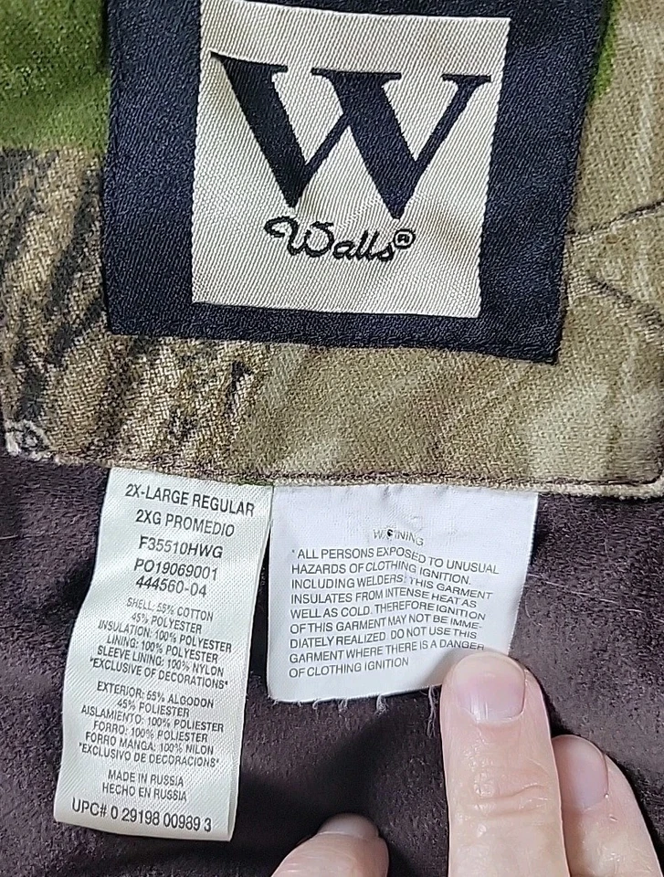 Walls Real Tree Hardwood Camo Jacket Heavyweight Warm Hunters Jacket 2X EUC - Image 2 of 4