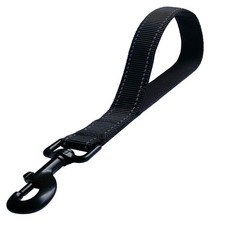 Short Dog Leash - Traffic Padded Handle - Heavy Duty - 12 Inch, Black