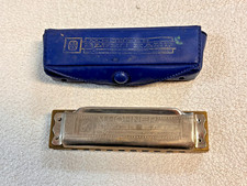 vintage M. Hohner Blues Harmonica Key G with Blue Case Made in Germany