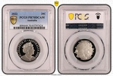 2022 20 Cent Coin - PCGS PR70DCAM Proof - Queen Elizabeth II