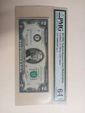 1976 $2.00 GRADED 64 VERY LOW SERIAL NUMBERS