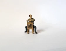 Arttista #1265 - Man Sitting Backwards in Chair - O Scale Figure - Model Trains