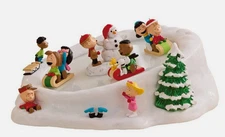 2023 HALLMARK PEANUTS SLEDDING TABLETOP FIGURINE -  SOUND AND MOTION-New In Box