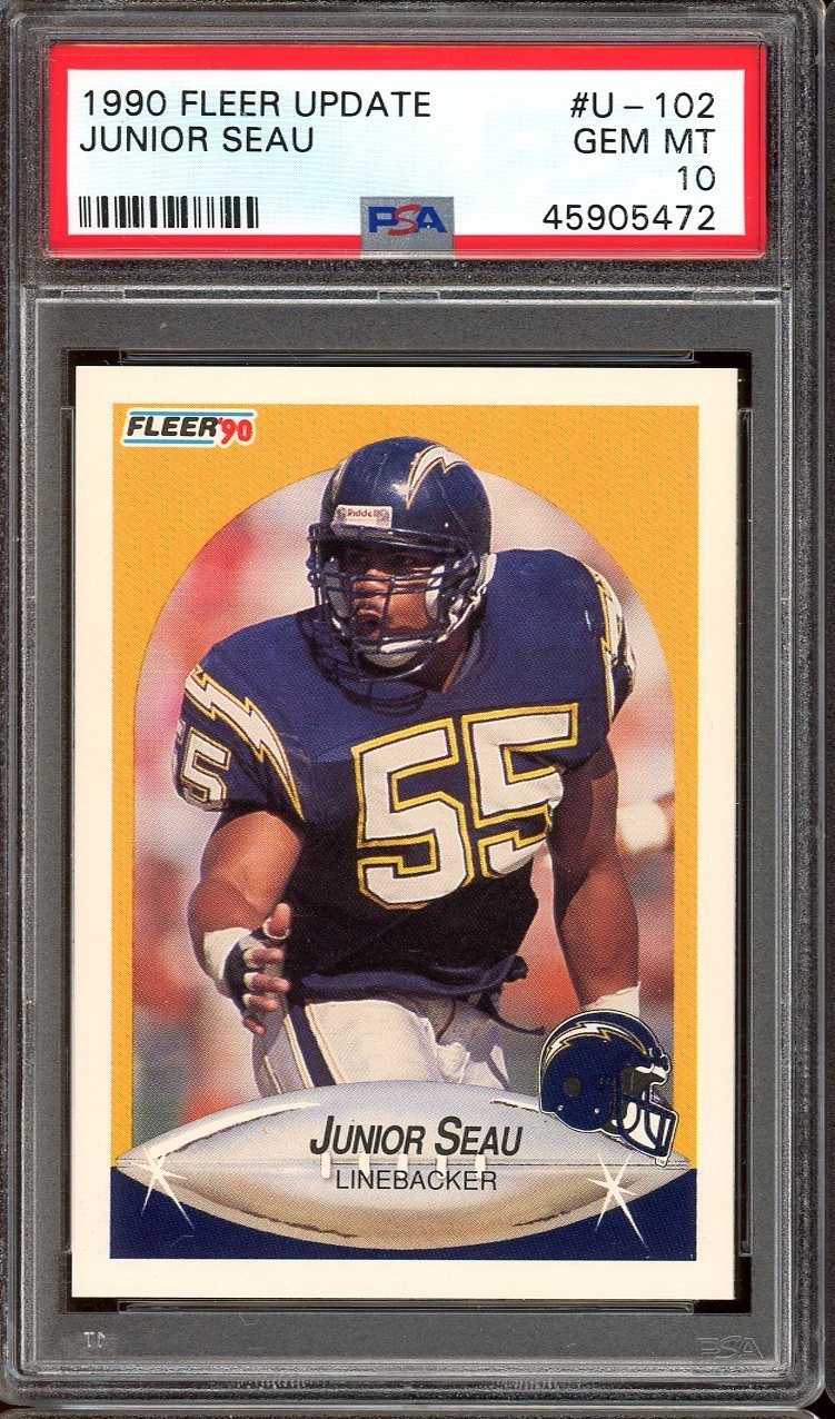 1990 Fleer Update Football U-102 Junior Seau PSA 10