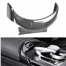 Carbon Style Center Armrest Box Release Button Cover For Benz W205 W253 14-21