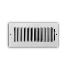 10 In. X 4 In. 2-Way Steel Wall/Ceiling Register with 1/3 In. Fin Spacing in Whi