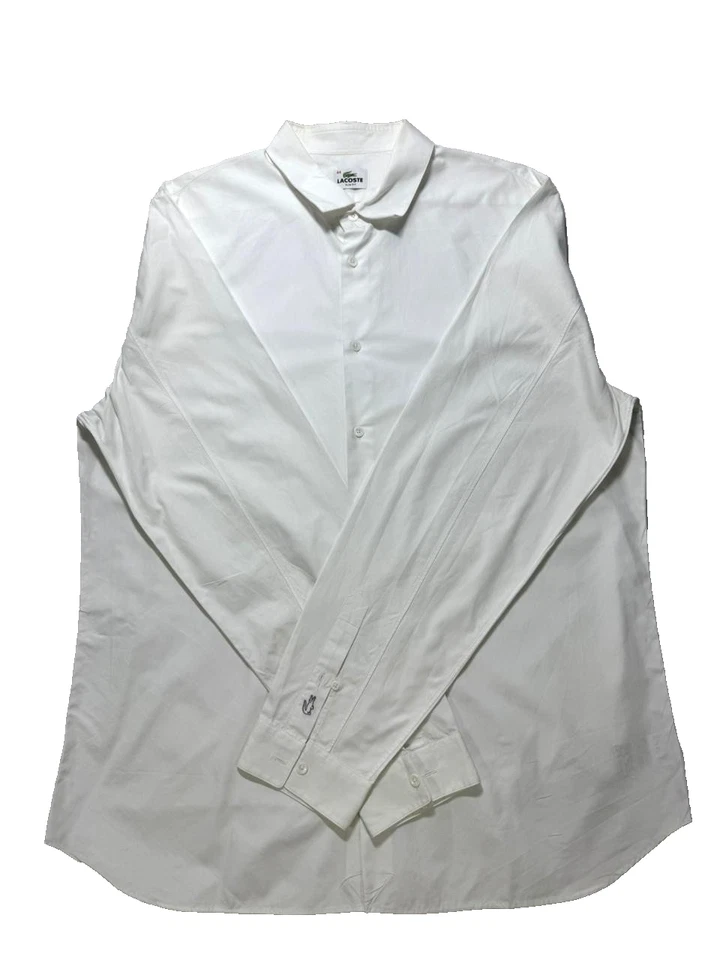 Camicia slim fit in misto cotone con patch logo Lacoste - Taglia 44 - Immagine 2 di 4