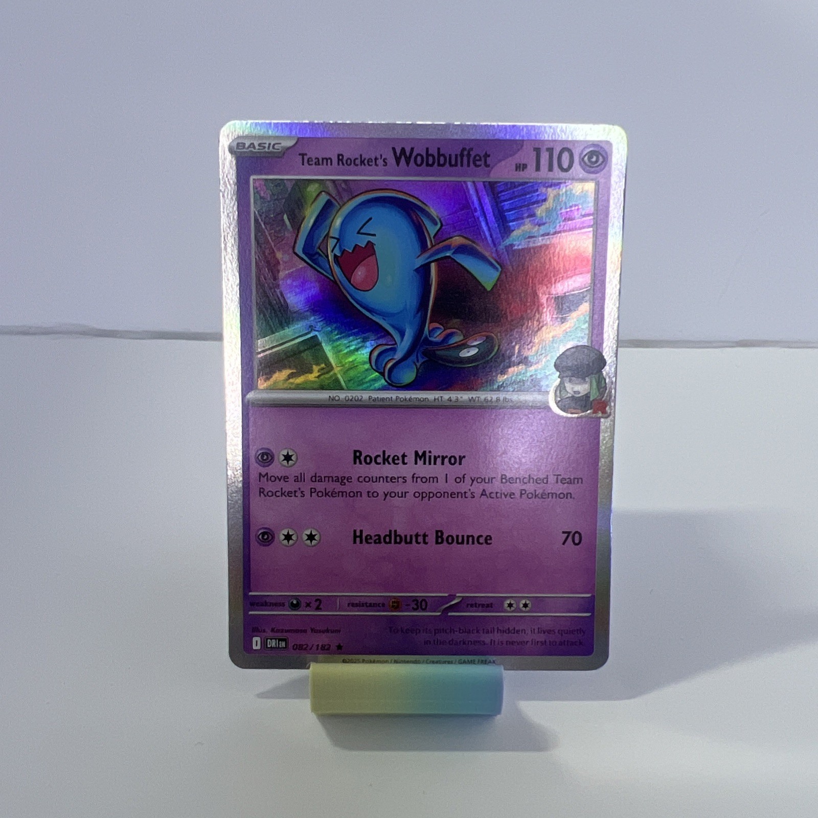 Team Rocket's Wobbuffet 82/182 Holo Destined Rivals -Near Mint- Pokemon TCG