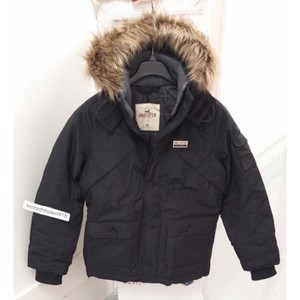 hollister black parka