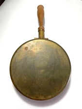 Vintage Brass Silent Butler Crumb Catcher Wood Handle Made in Italy