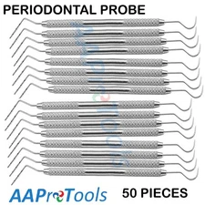 AAPRO 50 Dental Williams Explorer Unc 15/23 Color Coded Probe Double Instruments