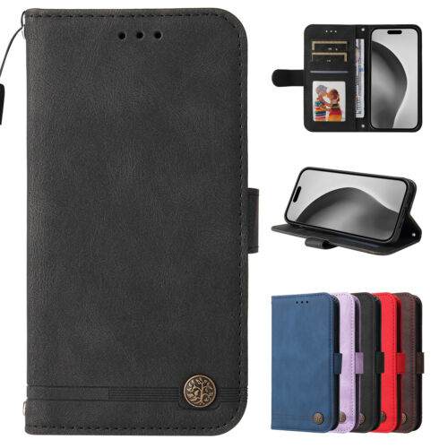 For Samsung Galaxy S25 Ultra|+ S24 FE Flip PU Leather Wallet Case W/ Strap