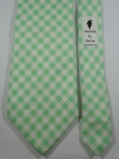 MARTHA'S VINEYARD VINES SHEP IAN GREEN WHITE CHECKERED 100 SILK NECK TIE