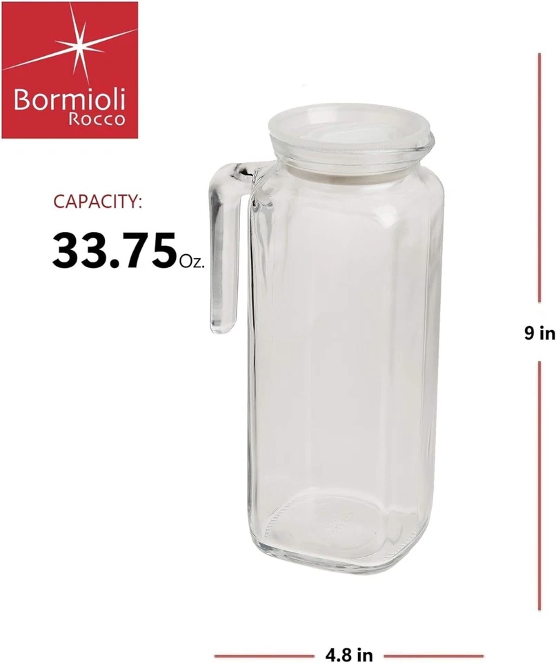 Bormioli Rocco Frigoverre 1 Litre Glass Jug/Pitcher w/ Airtight Frosted Lid - Image 2 of 4