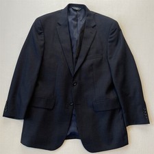 Pronto Uomo Platinum 44R Navy Blue Check 100 Wool Blazer Suit Jacket Sport Coat