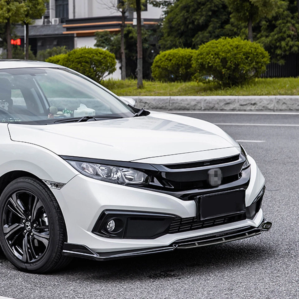 Front Bumper Lip Spoiler Splitter BodGlossy Black Strut Rod For Audi A4 A5 A6 Foto 3 de 4