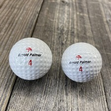Vintage Lot of 2 Arnold Palmer Charger Signature Golf Ball 4 Burlyn Cover GUC