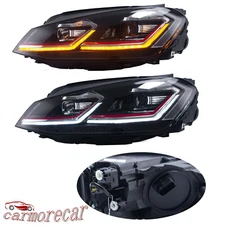 RED Projector LED Headlights w/ Dynamic Indicator For 2015-2017 VW Golf MK7