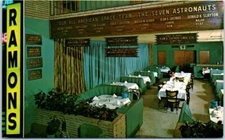RAMON'S Restaurant Interior COCOA BEACH, Florida FL Astronaut Plaque Postcard