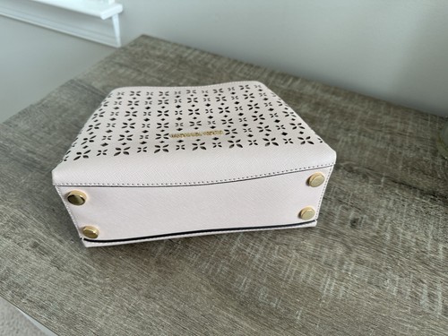 NWT Michael Kors Portia Laser Cut Small Satchel In Soft Pink - Picture 5 of 9