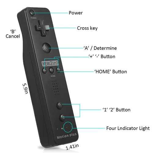 Built in Motion Plus Remote Controller &Nunchuck for Nintendo Wii /Wii U Console