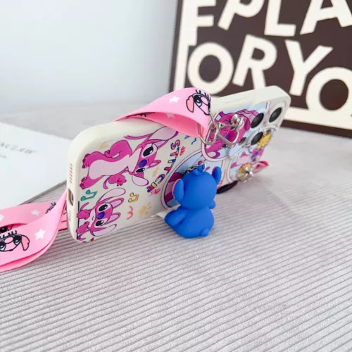 Custodia cinturino supporto punto rosa cartone animato 3D per iPhone 16 Pro Max 15 14 13 12 - Foto 6 di 14