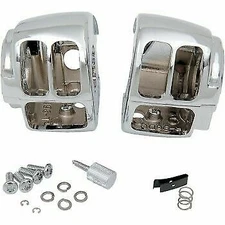 Chrome Handlebar Switch Housing Kit for '96-'07 FLHR w/o Cruise & XL 0616-0141