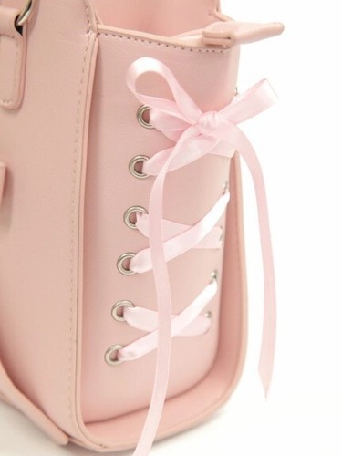 nwt ANK ROUGE Japan Pink Leather Bag with Bows Japanese Lolita Style Handbag - Picture 4 of 15