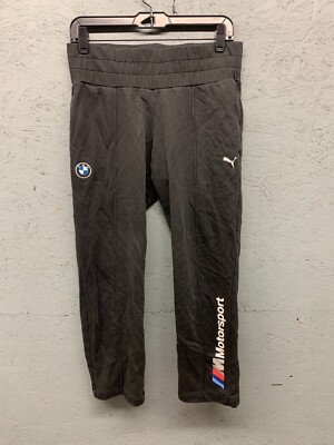 Puma BMW Motorsport Sweatpants Men s Small Black Logo Zip Pockets Athletic