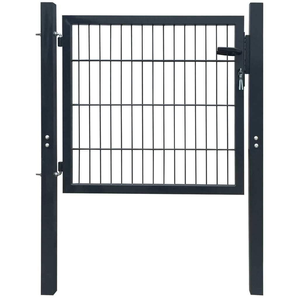 Portillon 2D simple gris anthracite 106x130 cm pour jardin
