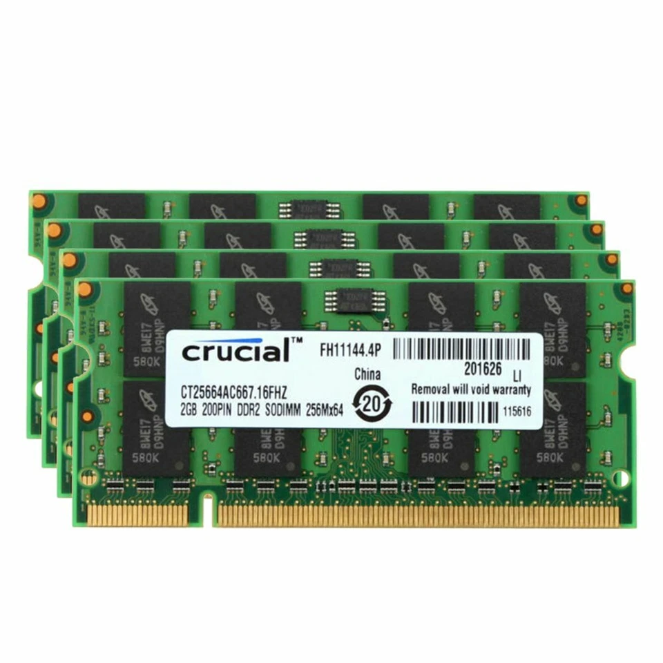 16G 8GB 4GB 2GB DDR2 667MHz PC2-5300 200Pin SODIMM Laptop Memory RAM Crucial LOT - Image 4 of 4