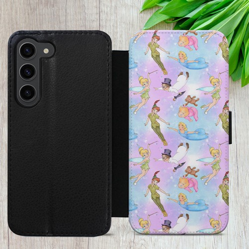 TINKER BELL FLIP CASE FOR IPHONE SAMSUNG GOOGLE PETER PAN ART WALLET PHONE COVER - Picture 15 of 36