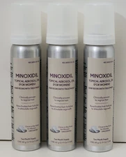 3 pk MINOXIDIL TOPICAL AEROSOL 5% HAIR REGROWTH TREATMENT FOR WOMEN