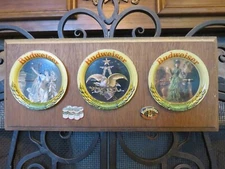 Vintage Budweiser Beer Anheuser Dishes Signs Pins Wooden Plaque Composition