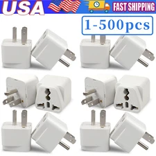 1-500 Pcs European EU To US American Adapter Plug Converter Euro Asia to USA Lot