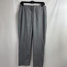 Loft Pants High Waist Curvy Womens 8 Gray Houndstooth Classic Career Stretch