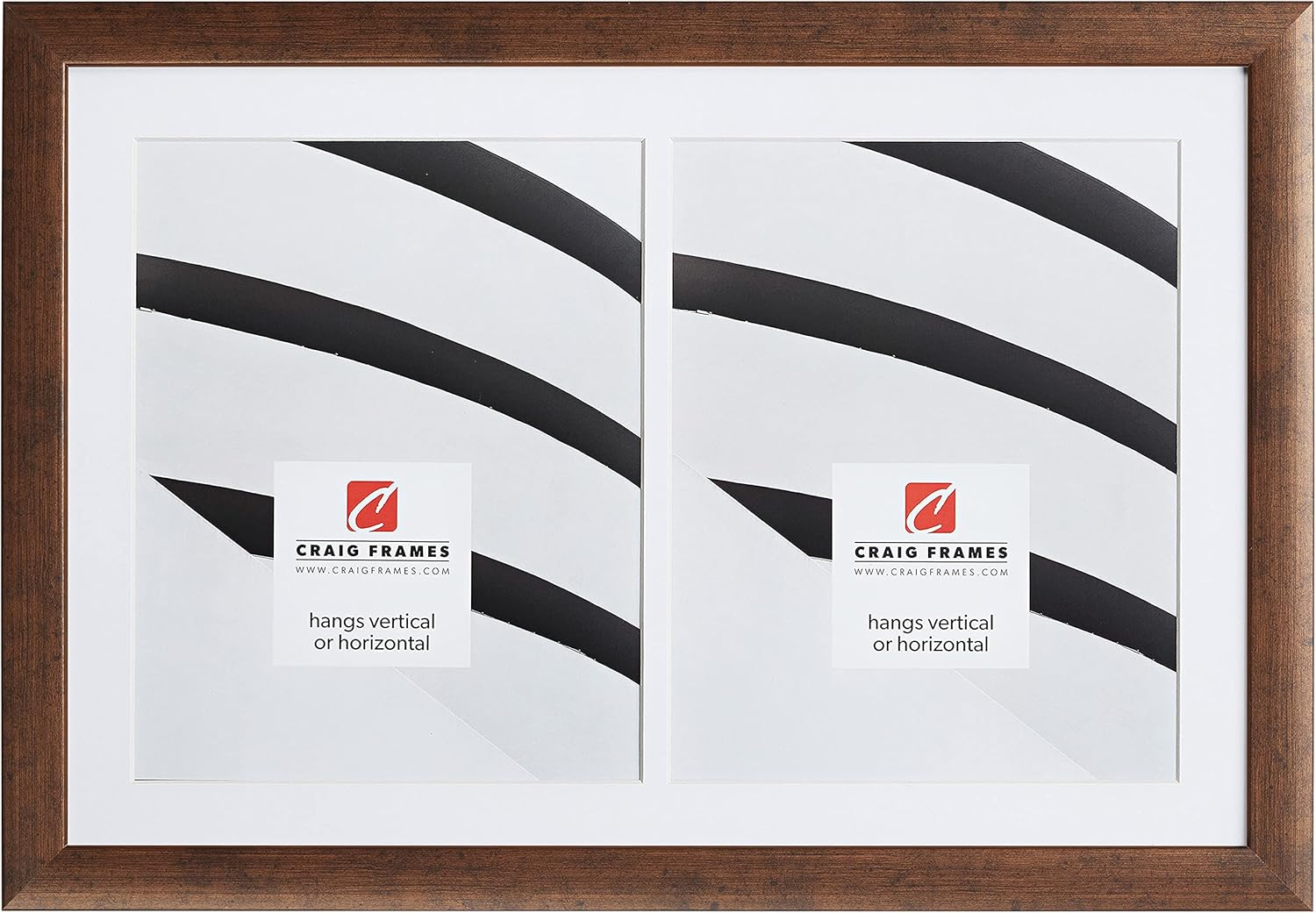 1WB3BK 12x18 Black Picture Frame with White Collage Mat