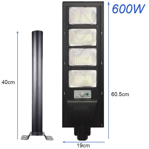 LED Solar Street Light Sensor Waterproof Remote Outdoor Floodlight 150W-600W - Picture 20 of 20